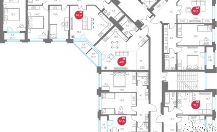 3-комн квартира в новом доме улица Максима Горького, 1,  д. 1