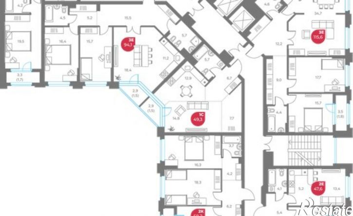 2-комн квартира в новом доме улица Максима Горького, 1,  д. 1