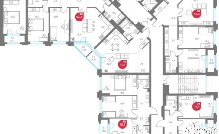 3-комн квартира в новом доме улица Максима Горького, 1,  д. 1