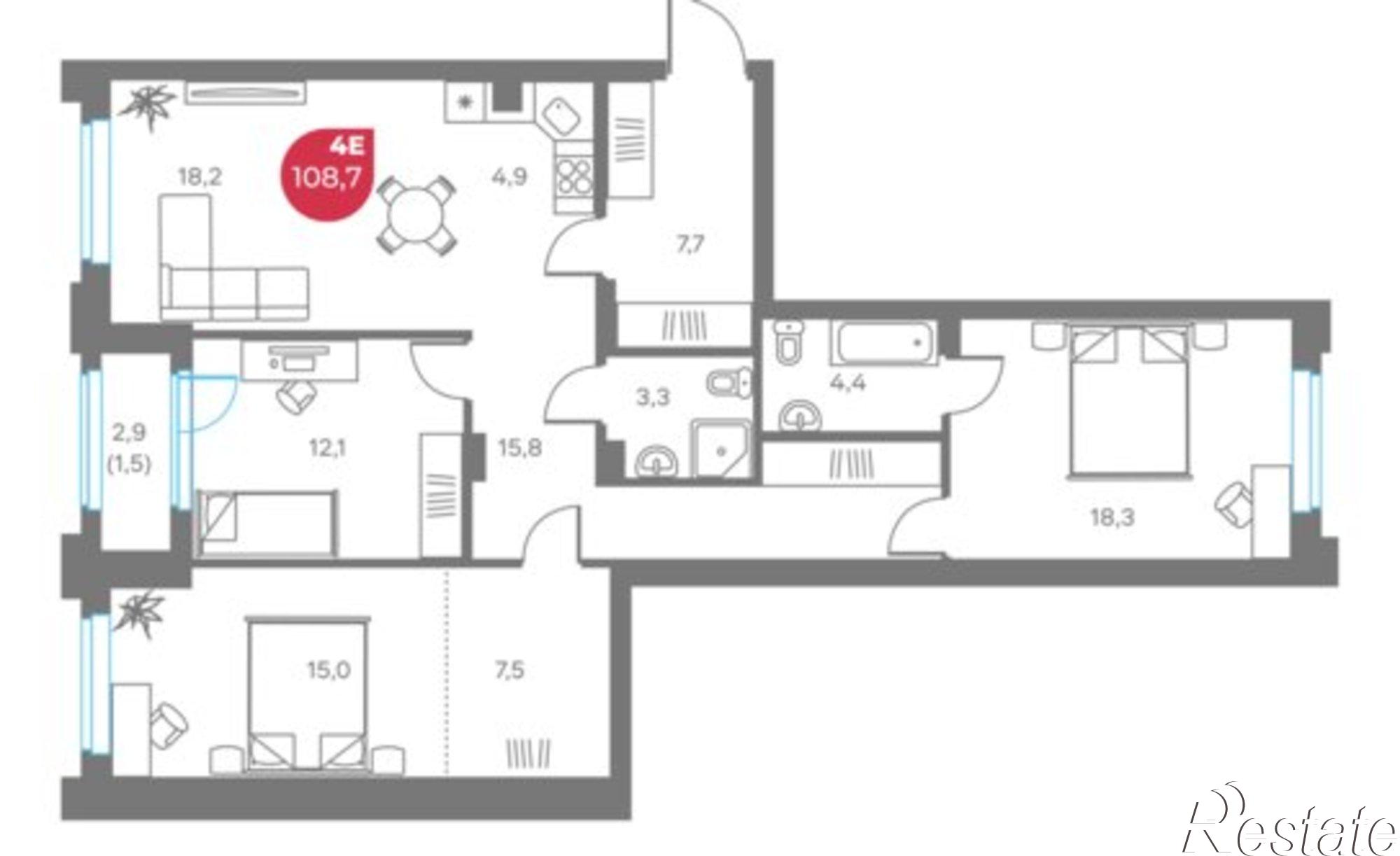 Купить квартиру за 29 892 500 рублей на улица Максима Горького, 1