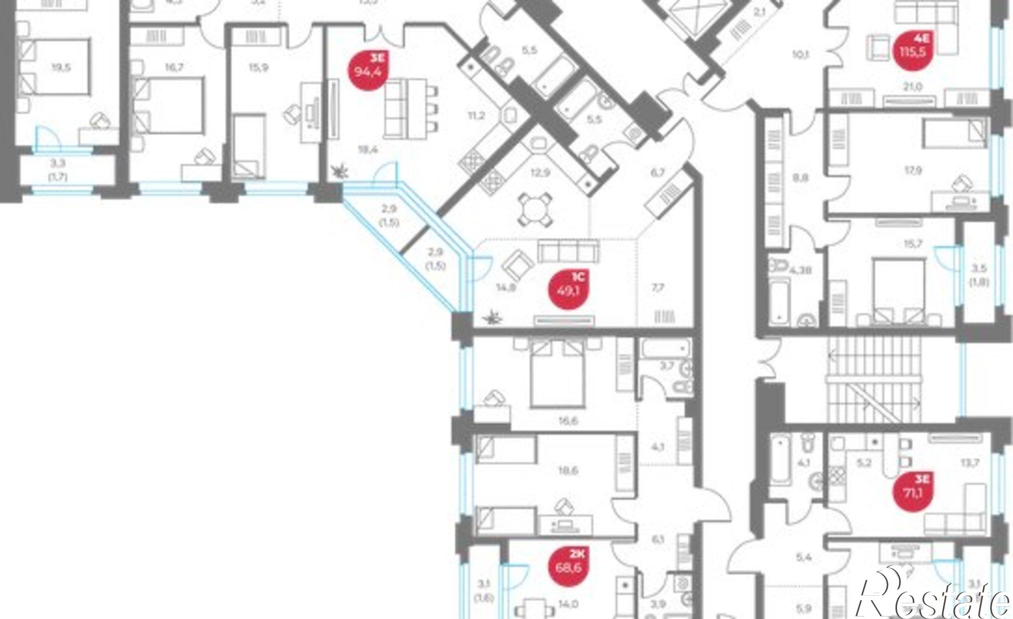 Купить квартиру за 29 892 500 рублей на улица Максима Горького, 1