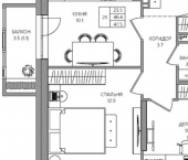 2-комн, 48 кв м, этаж 4/22 ул Батумская, 17