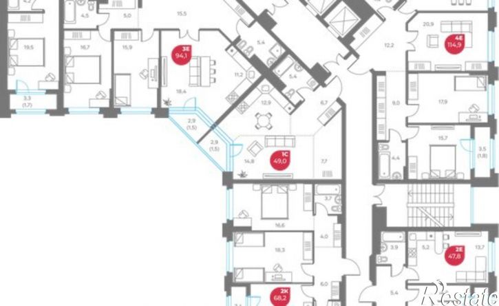 4-комн квартира в новом доме улица Максима Горького, 1,  д. 1