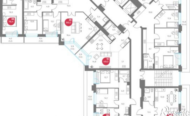 3-комн квартира в новом доме улица Максима Горького, 1,  д. 1