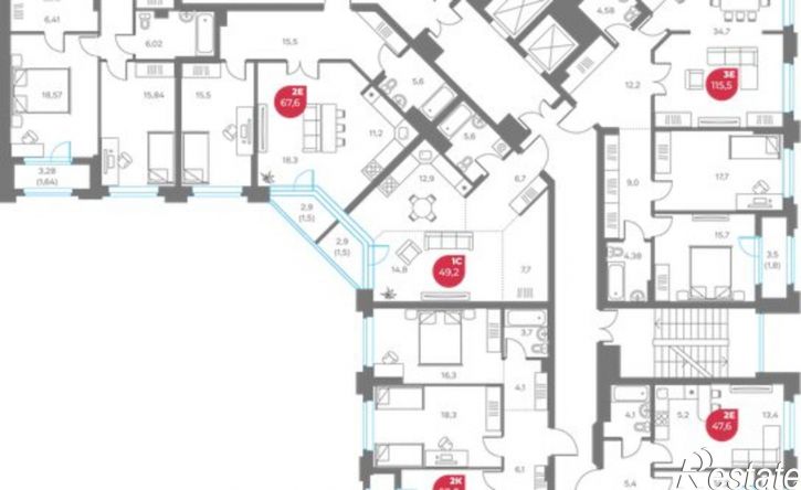 3-комн квартира в новом доме ул Монастырская, 9,  д. 9