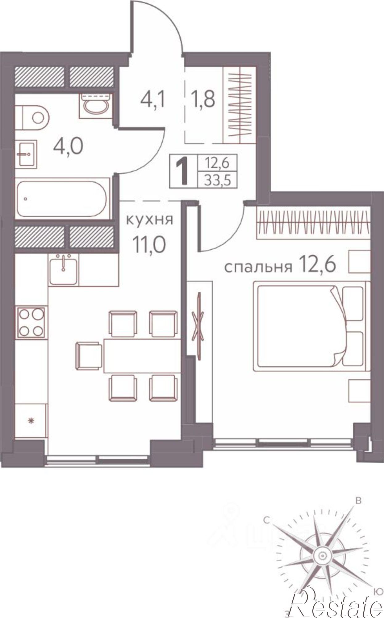 Купить квартиру за 6 452 100 рублей на Серебристая улица, 3