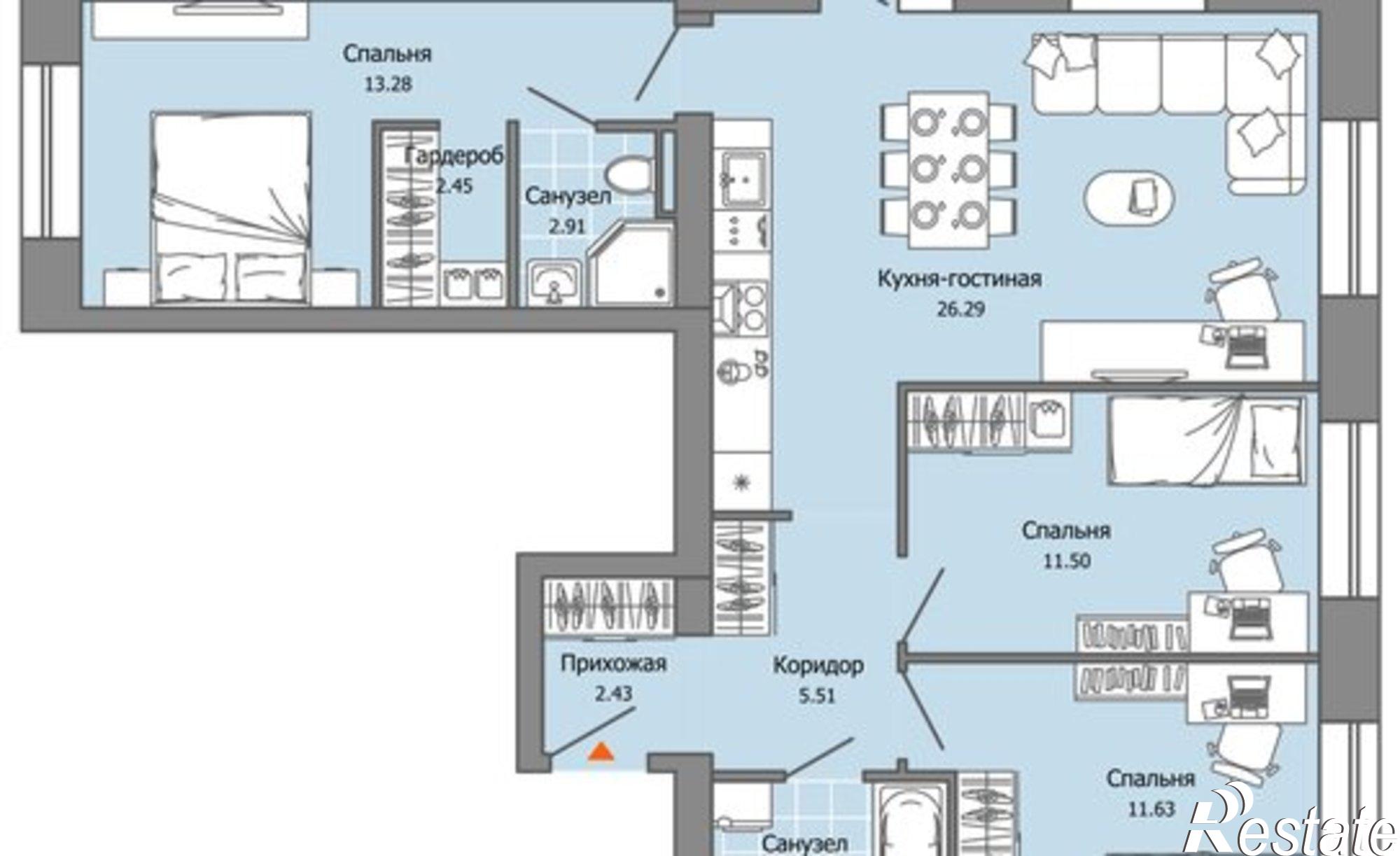 Купить квартиру за 13 551 800 рублей на улица Дзержинского, 35