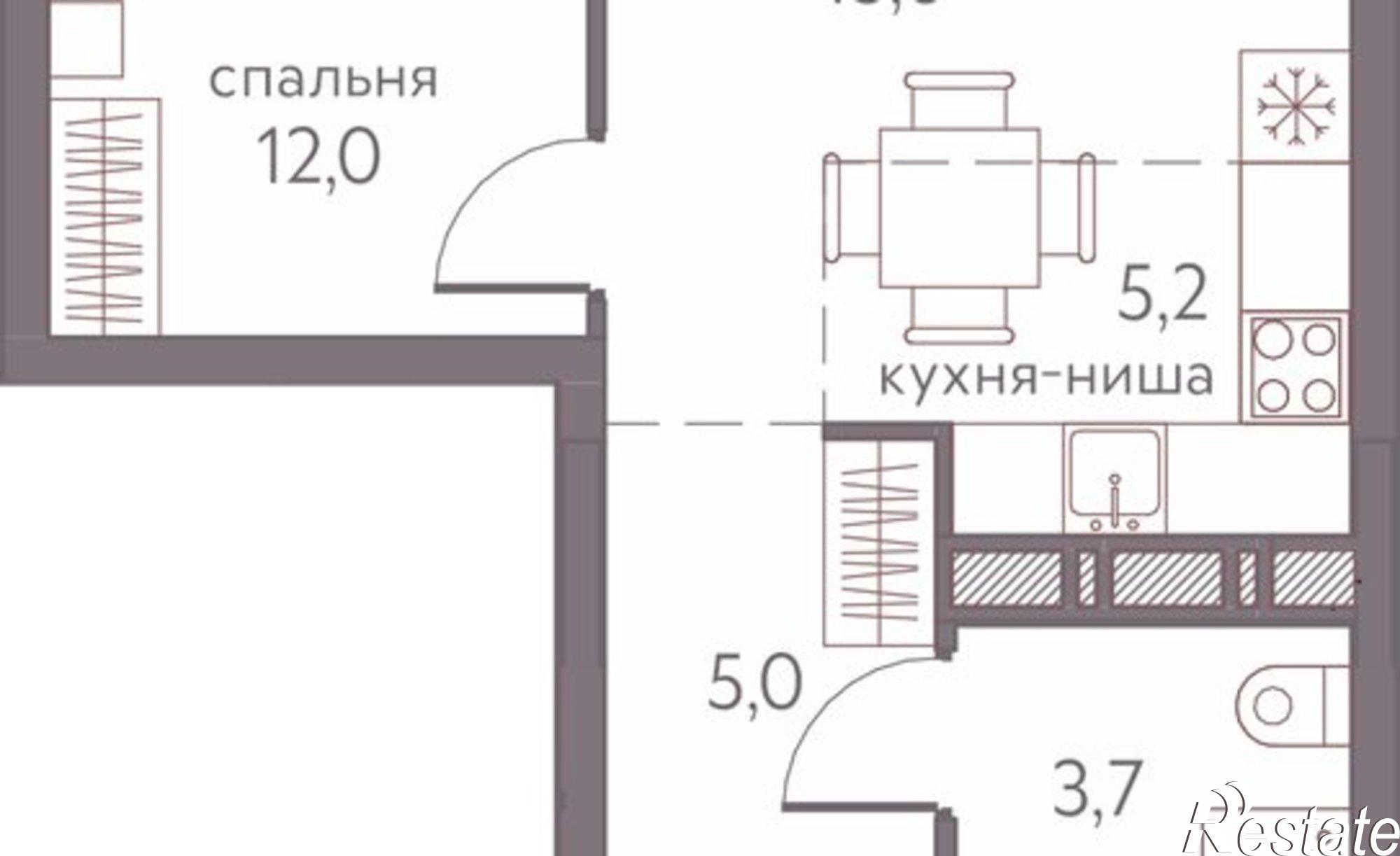 Купить квартиру за 7 970 820 рублей на Серебристая улица, 3А