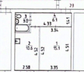 1-комн, 34кв м, этаж 2/4 ул Сакко и Ванцетти, 111