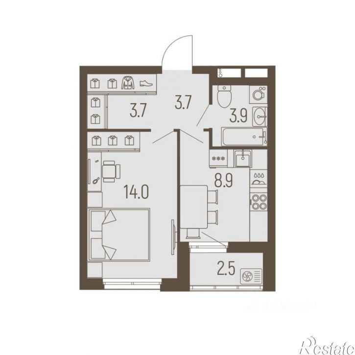 1-комн квартира в новом доме Углеуральская улица, 27,  д. 27
