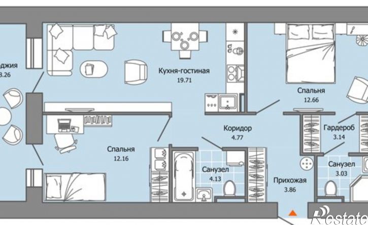 2-комн квартира в новом доме ул Дзержинского, 31,  д. 31