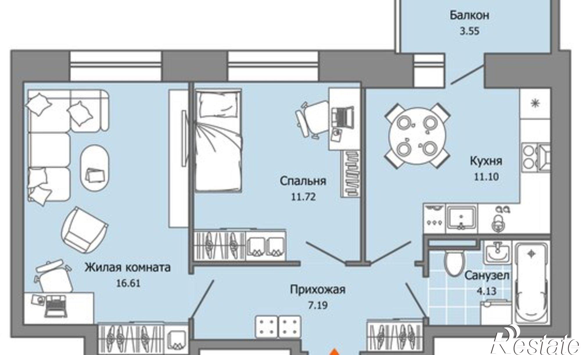 Купить квартиру за 8 862 150 рублей на улица Дзержинского, 35