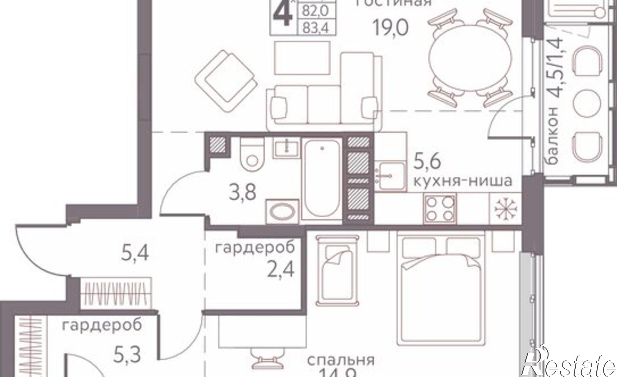 Купить квартиру за 13 577 500 рублей на Серебристая улица, 3А