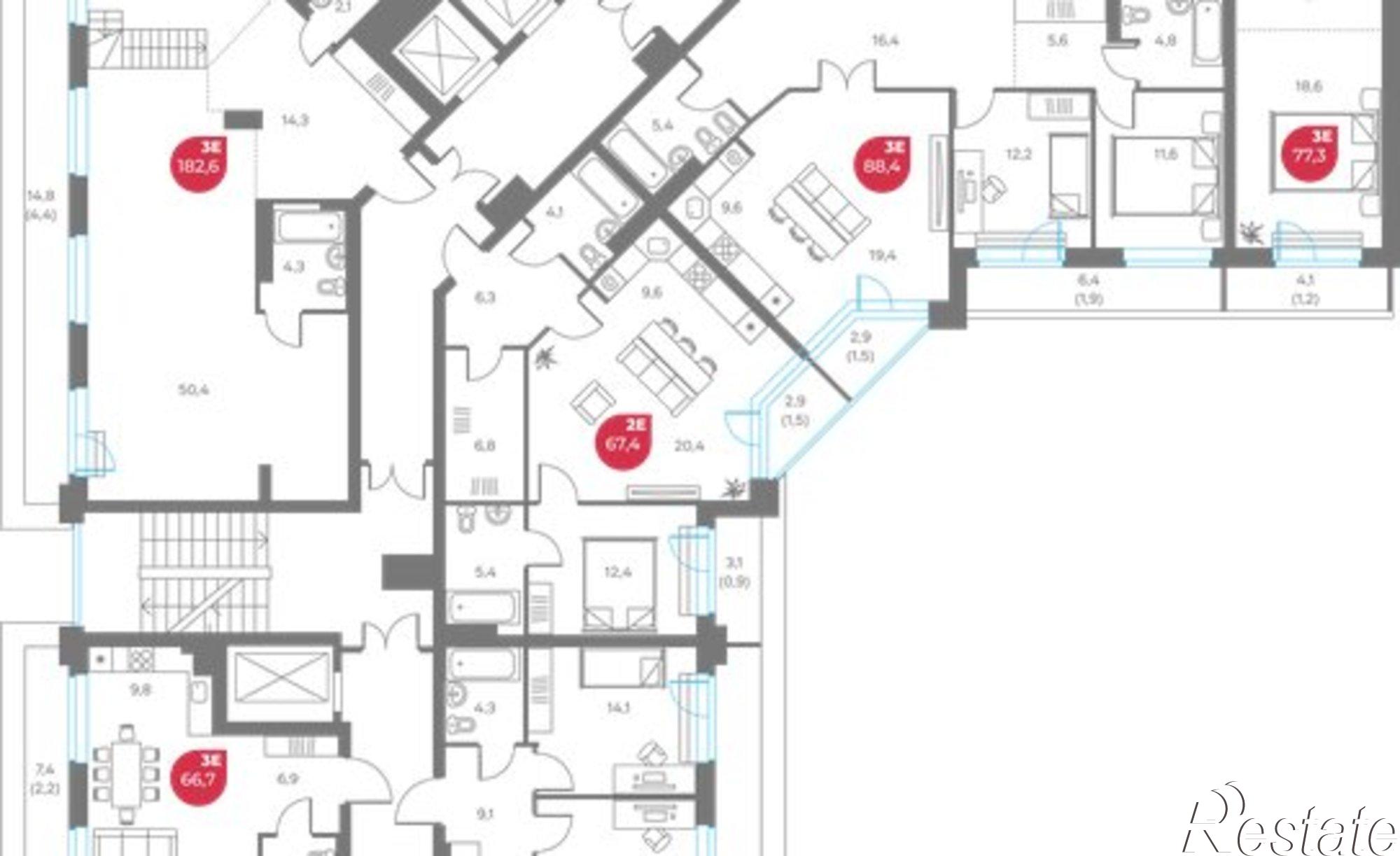 Купить квартиру за 33 239 000 рублей на ул Монастырская, 9