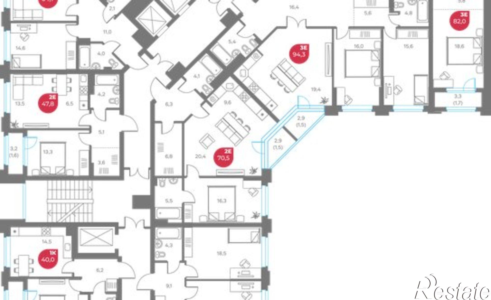 Купить квартиру за 18 642 000 рублей на ул Монастырская, 9