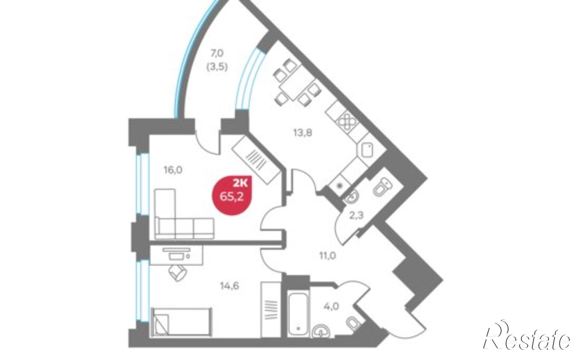 Купить квартиру за 22 820 000 рублей на ул Монастырская, 9
