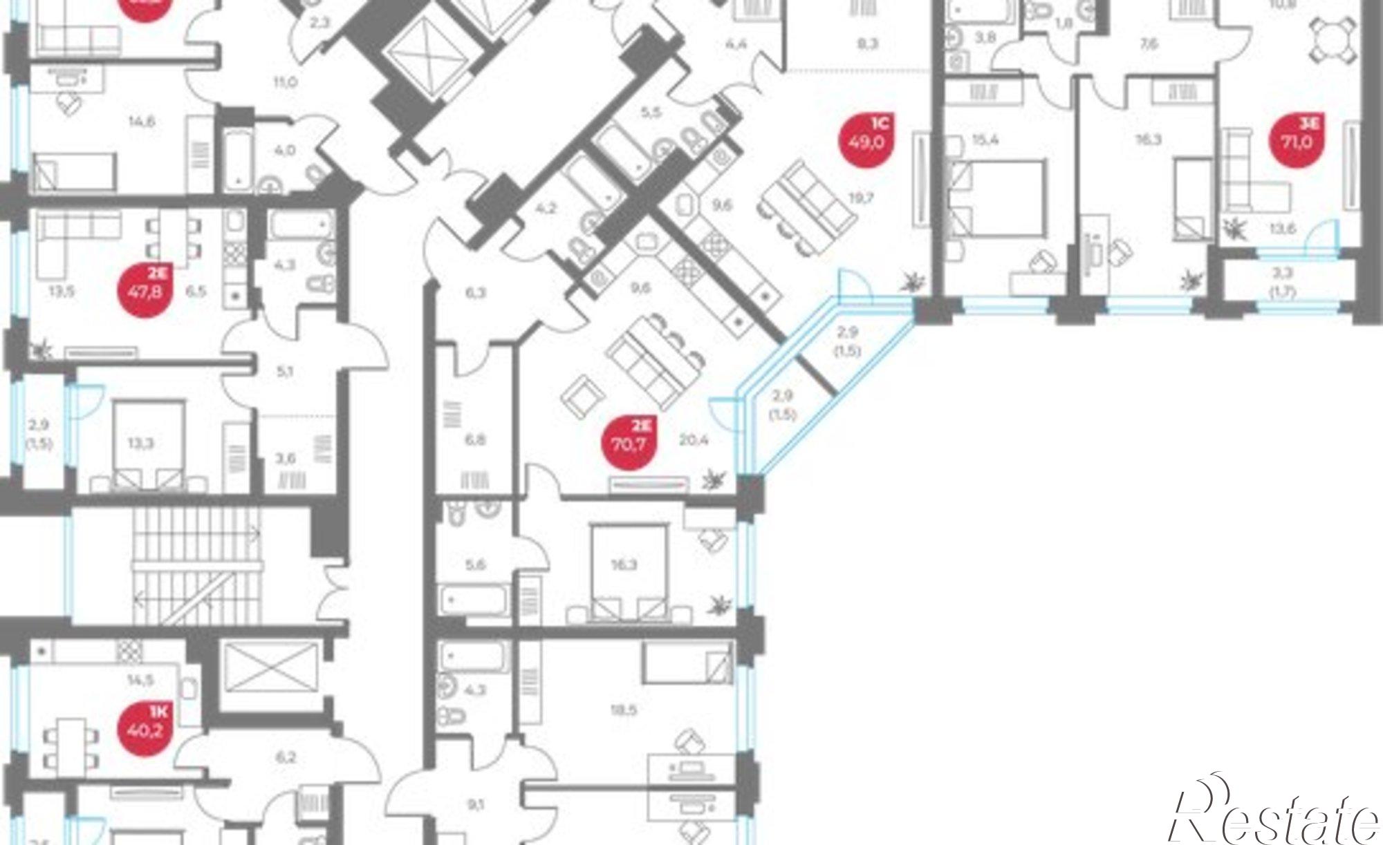 Купить квартиру за 22 820 000 рублей на ул Монастырская, 9