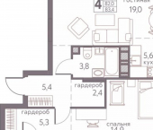 4-комн, 83 кв м, этаж 18/19 Серебристая улица, 3А