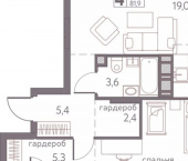 4-комн, 82 кв м, этаж 17/19 Серебристая улица, 3А