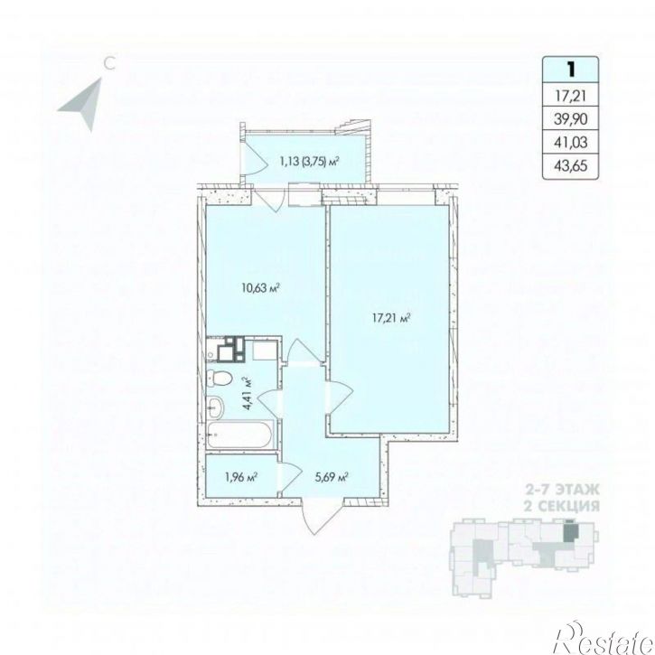 1-комн квартира в новом доме ул Алексеевская, 47,  д. 47