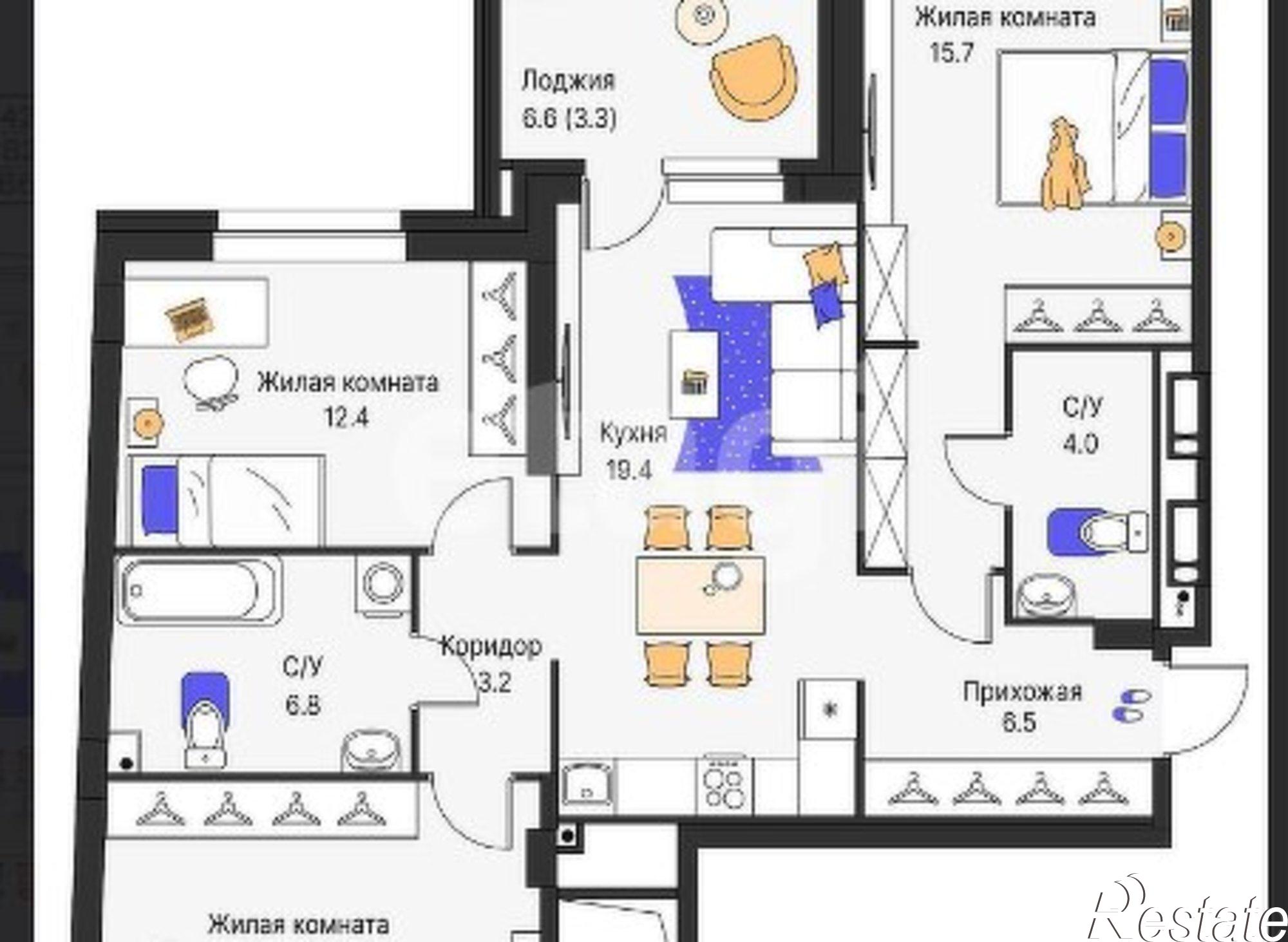 Купить квартиру за 14 700 000 рублей на ул Василия Татищева, 3