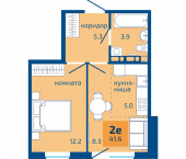 2-комн, 41 кв м, этаж 5/10 улица Гашкова, 59