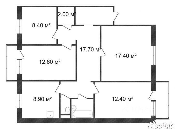 4-комн квартира улица Юрша, 7,  д. 7