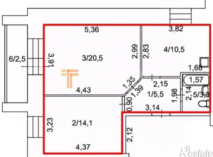 2-комн квартира Сокольская улица, 10Б,  д. 10Б