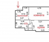 1-комн, 39кв м, этаж 16/24 улица Карпинского, 110А