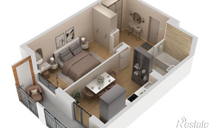 1-комн квартира в новом доме ул Самолетная, 7а,  д. 7а