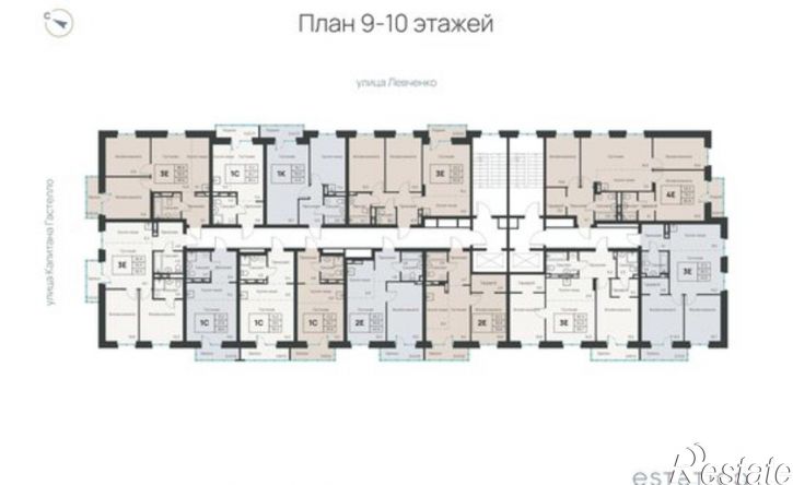 3-комн квартира в новом доме ул Левченко, 34А,  д. 34А