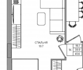 1-комн, 42 кв м, этаж 6/10 ул Левченко, 34А