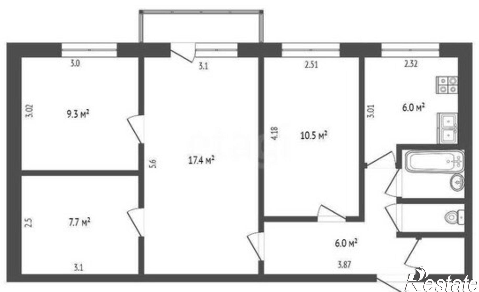 Купить квартиру за 4 200 000 рублей на Балхашская улица, 207