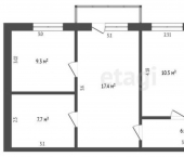4-комн, 61кв м, этаж 2/5 Балхашская улица, 207