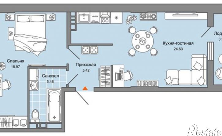 1-комн квартира улица Дзержинского, 29Б,  д. 29Б