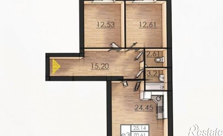 2-комн квартира улица Борцов Революции, 1А