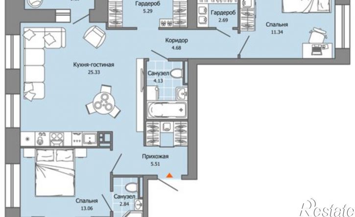 2-комн квартира в новом доме ул Дзержинского, 31,  д. 31