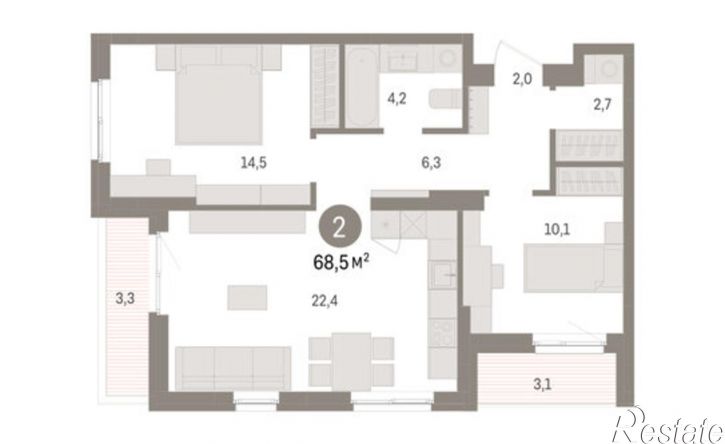 2-комн квартира в новом доме ул Солдатова, 23,  д. 23
