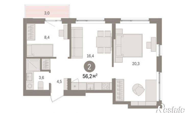 2-комн квартира в новом доме ул Солдатова, 23,  д. 23