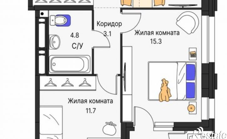 3-комн квартира в новом доме ул Василия Татищева, 3,  д. 3