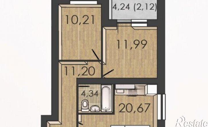 2-комн квартира улица Борцов Революции, 1А