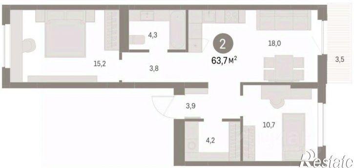 2-комн квартира в новом доме ул Куйбышева, 143,  д. 143