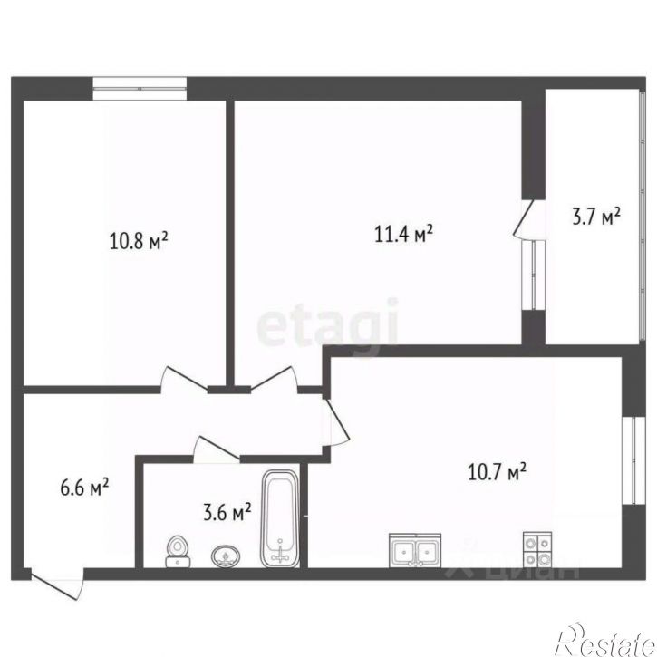 2-комн квартира улица Солдатова, 30Б,  д. 30Б