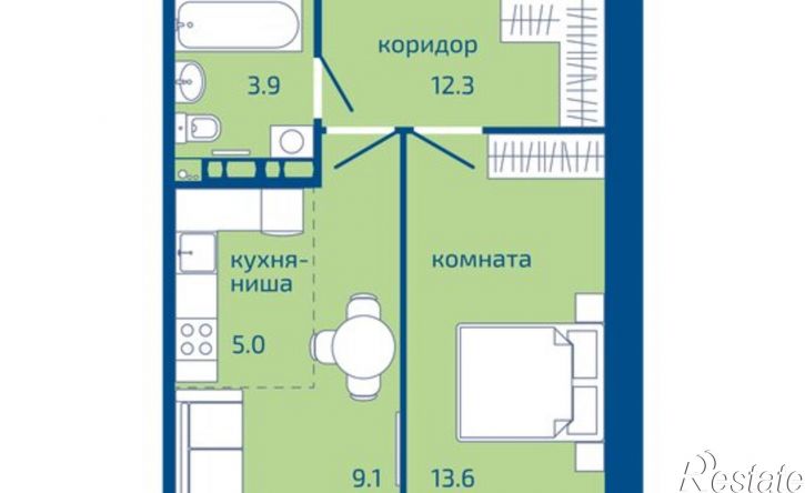 2-комн квартира Целинная улица, 59 к2,  д. 59 к2
