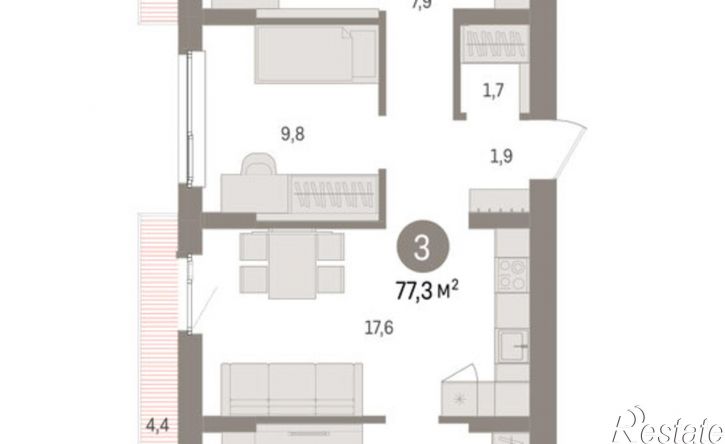 3-комн квартира в новом доме ул Солдатова, 23,  д. 23