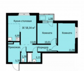 3-комн, 58кв м, этаж 9/10 ул Александра Щербакова, 29а