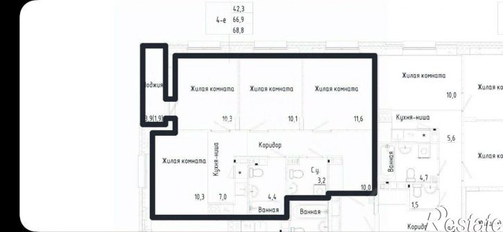 3-комн квартира улица Героев Хасана, 93Б,  д. 93Б