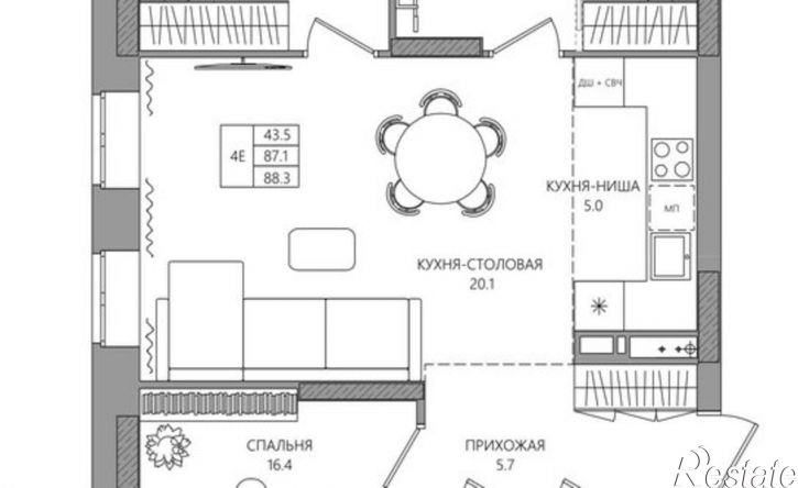 4-комн квартира в новом доме ул Комиссара Пожарского, 11/5,  д. 11/5