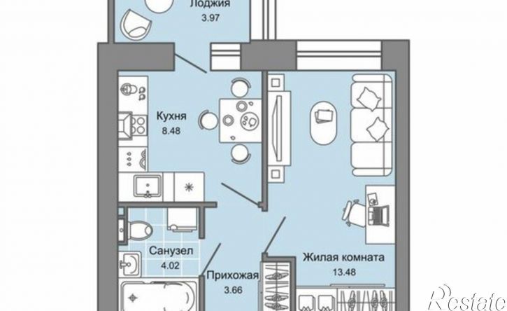 1-комн квартира в новом доме ул Дзержинского, 35б,  д. 35б