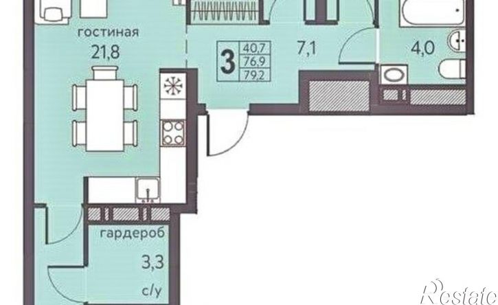 3-комн квартира Серебристая улица, 7,  д. 7